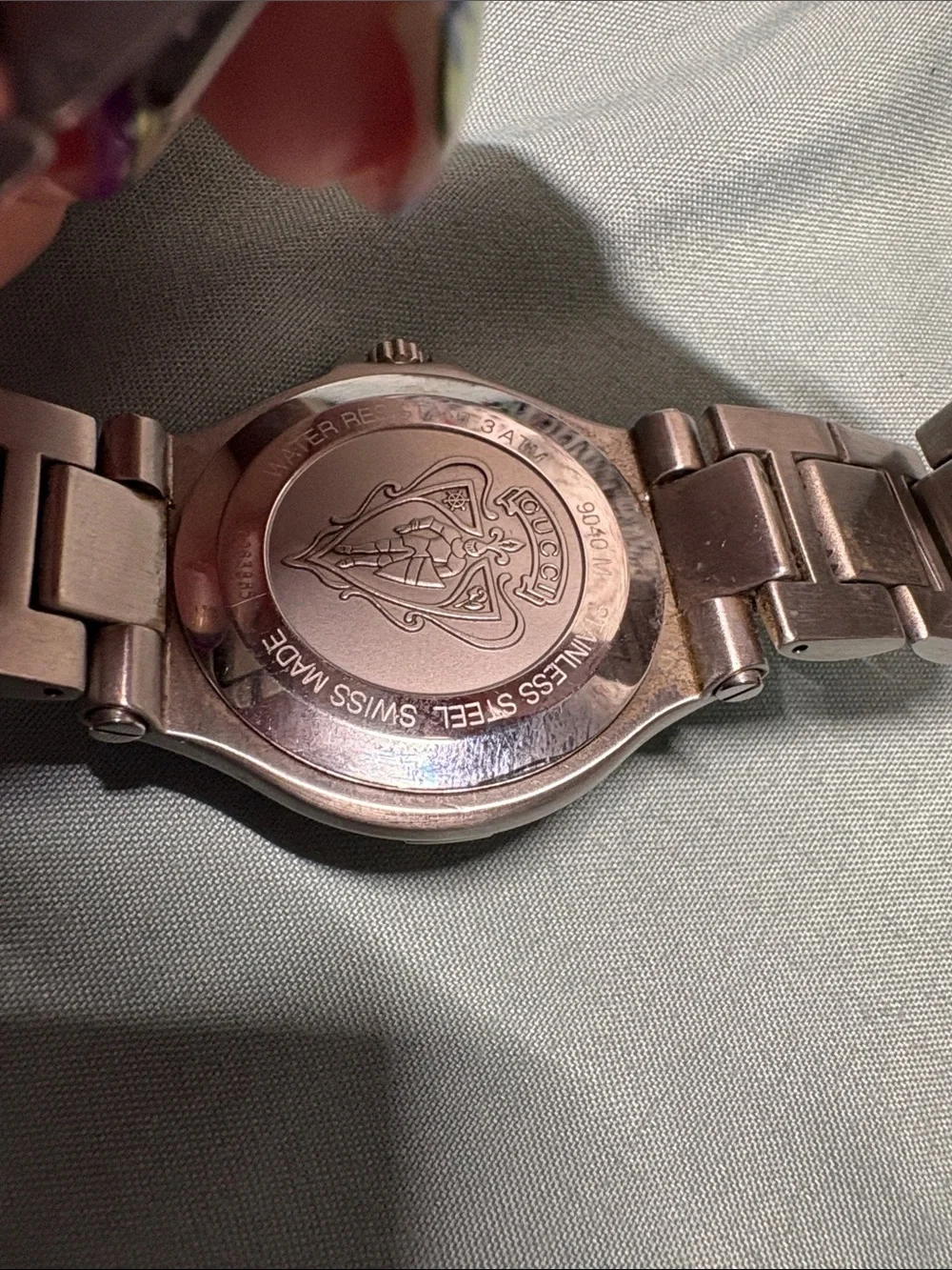 Gucci 9040M Swiss Made Stainless Steel Black Dial Watch